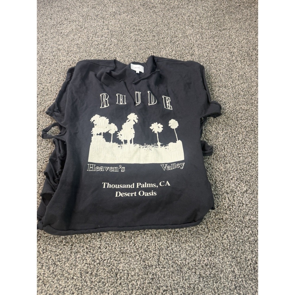 Rhude Thousand Palms T Shirt Women's Size Medium Black